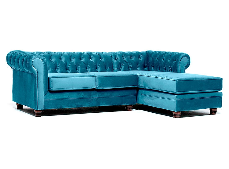 SOFÁ SECCIONAL BARRA DESIGN CHESTERFIELD DERECHO 3 CUERPOS FELPA