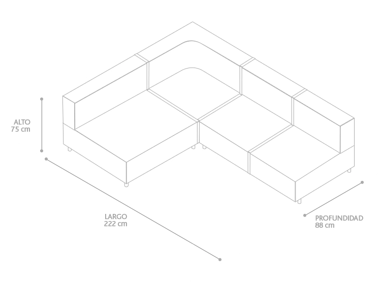 SOFÁ SECCIONAL BARRA DESIGN CHESTERFIELD IZQUIERDO 3 CUERPOS FELPA - 4