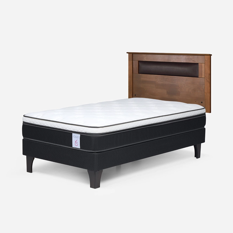 JUEGO DE DORMITORIO ROSEN CAMA EUROPEA NEW STYLE 6 1.5 PLAZAS BEIGE + RESPALDO FERRARA - 2