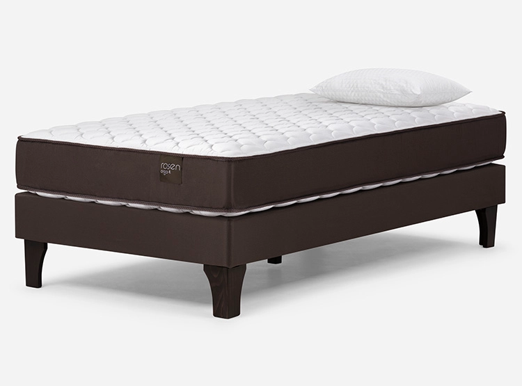JUEGO DE DORMITORIO ROSEN CAMA EUROPEA ERGO T NEW 1.5 PLAZAS CAFÉ + ALMOHADA - 2