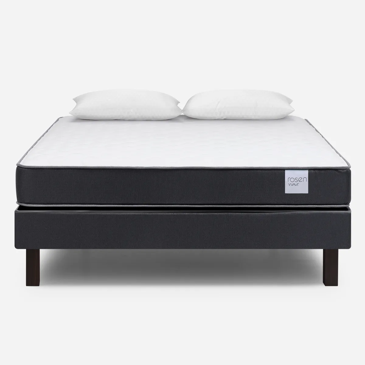 JUEGO DE DORMITORIO ROSEN CAMA EUROPEA WAVE 1.5 PLAZAS GRAFITO + ALMOHADA - 1
