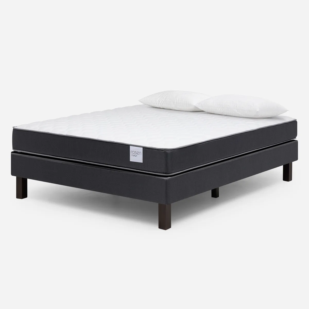 JUEGO DE DORMITORIO ROSEN CAMA EUROPEA WAVE 1.5 PLAZAS GRAFITO + ALMOHADA - 2