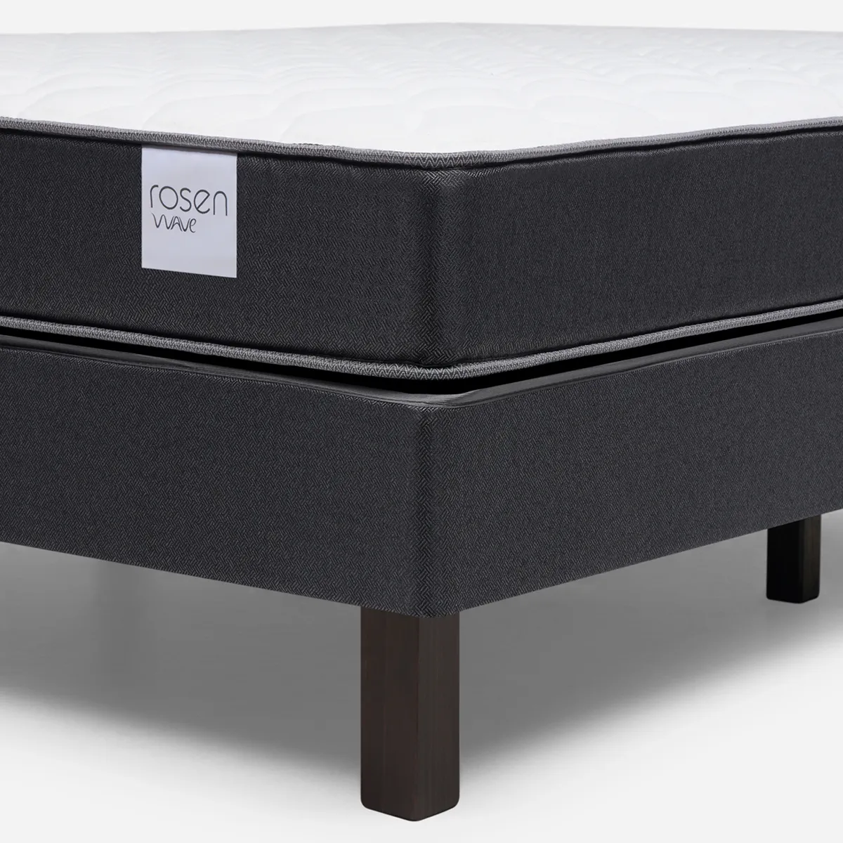 JUEGO DE DORMITORIO ROSEN CAMA EUROPEA WAVE 1.5 PLAZAS GRAFITO + ALMOHADA - 3