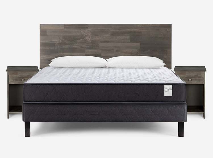 JUEGO DE DORMITORIO ROSEN CAMA EUROPEA WAVE 2 PLAZAS GRAFITO + SET TABOR GRIS + ALMOHADAS - 1