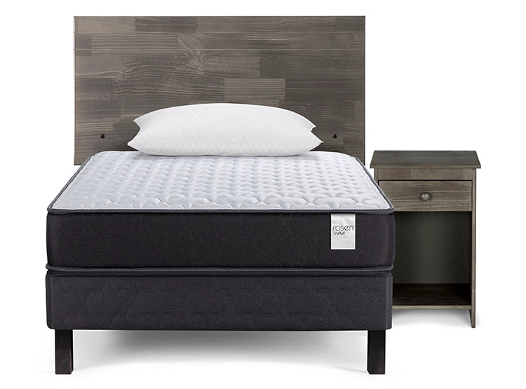 JUEGO DE DORMITORIO ROSEN CAMA EUROPEA WAVE 1 PLAZA + SET TABOR GRIS + ALMOHADAS - 1