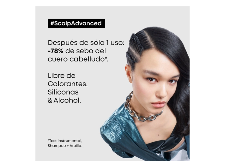 SHAMPOO LOREAL PROFESSIONNEL LIMPIEZA PROFUNDA CABELLO GRASO SCALP ADVANCED 300 ML - 3