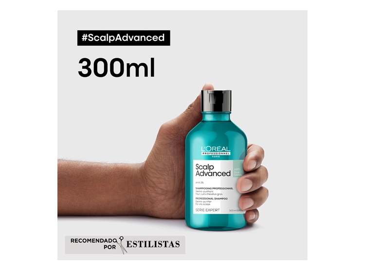 SHAMPOO LOREAL PROFESSIONNEL LIMPIEZA PROFUNDA CABELLO GRASO SCALP ADVANCED 300 ML - 8