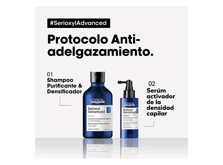 SERUM CAPILAR LOREAL PROFESSIONNEL DENSIFICADOR CABELLO FINO SERIOXYL ADVANCED 90 ML - 3