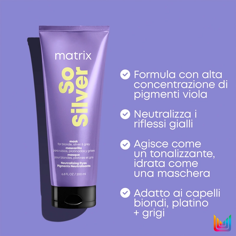 MASCARILLA CAPILAR MATRIX PROFESIONAL MATIZADORA VIOLETA CABELLO RUBIO SO SILVER 200 ML - 3