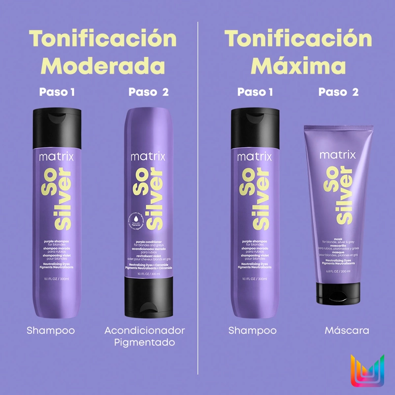 MASCARILLA CAPILAR MATRIX PROFESIONAL MATIZADORA VIOLETA CABELLO RUBIO SO SILVER 200 ML - 6