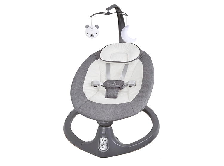 SILLA NIDO BEBE MECEDORA BABY SWING CON BLUETOOTH GRIS - 3