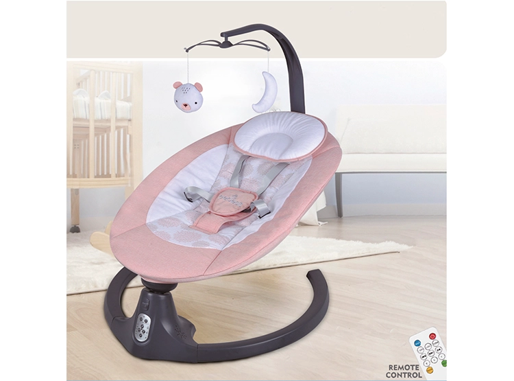 SILLA NIDO BEBE MECEDORA BABY SWING CON BLUETOOTH ROSADA - 8