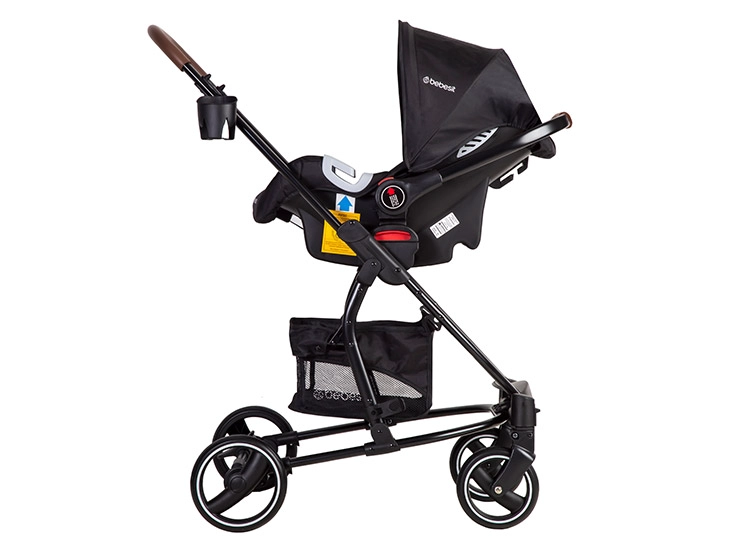COCHE CUNA TRAVEL SYSTEM BEBE ALFA CON ACCESORIOS NEGRO - 3
