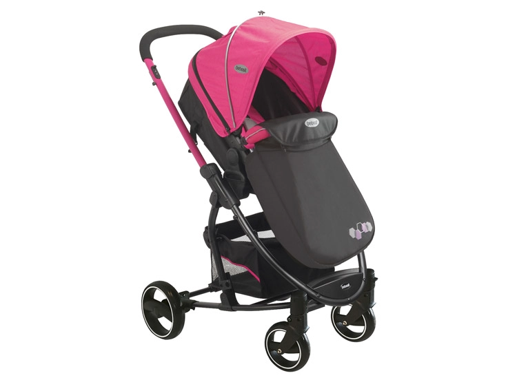 COCHE CUNA TRAVEL SYSTEM BEBE ALFA CON ACCESORIOS ROSADO - 4