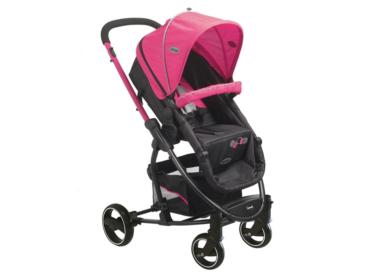 COCHE CUNA TRAVEL SYSTEM BEBE ALFA CON ACCESORIOS ROSADO - 5