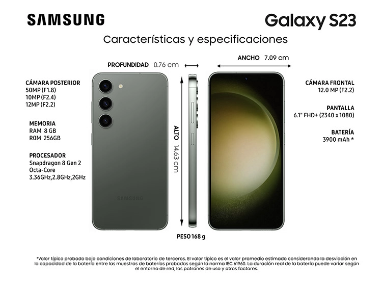 CELULAR SAMSUNG GALAXY S23 5G 256 GB 8 GB RAM 12MP 6.1" - 8