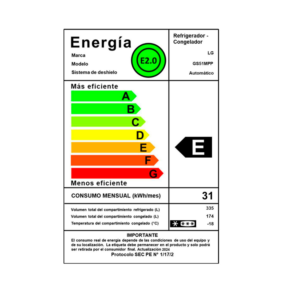 REFRIGERADOR LG SIDE BY SIDE NO FROST 509 L GS51MPP - 10