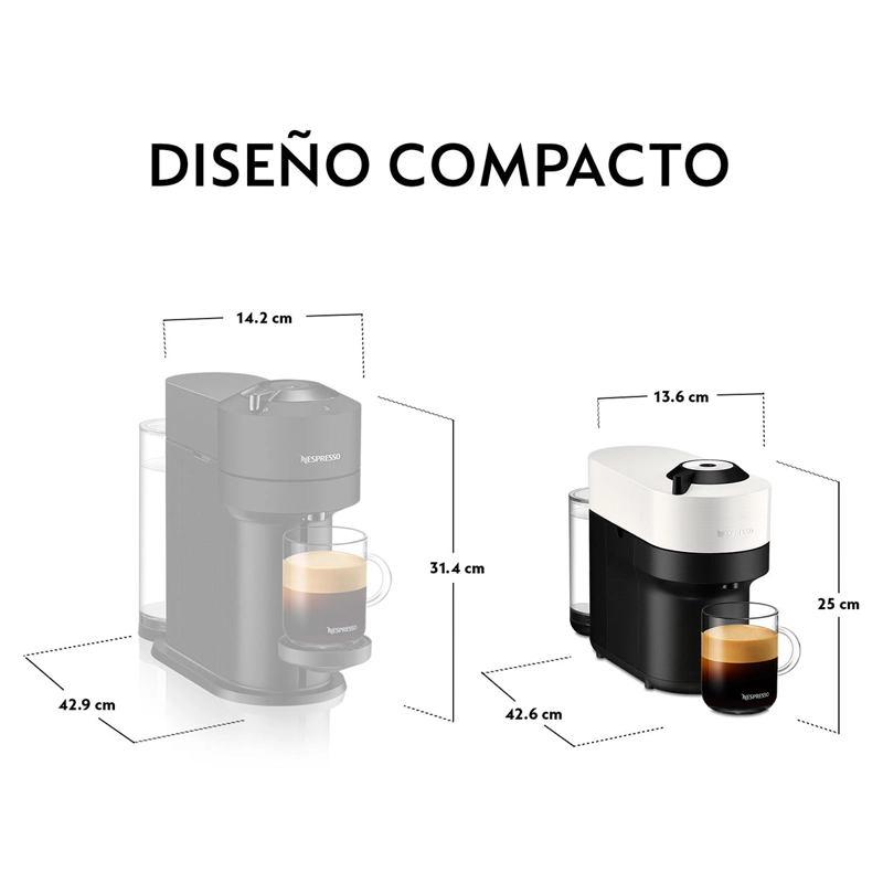 CAFETERA NESPRESSO CÁPSULA VERTUO POP BLANCO - 6