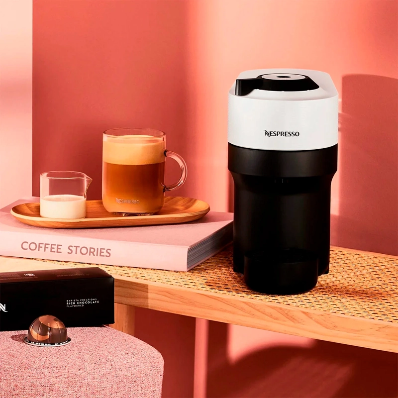 CAFETERA NESPRESSO CÁPSULA VERTUO POP BLANCO + ESPUMADOR DE LECHE AEROCCINO 3 - 6