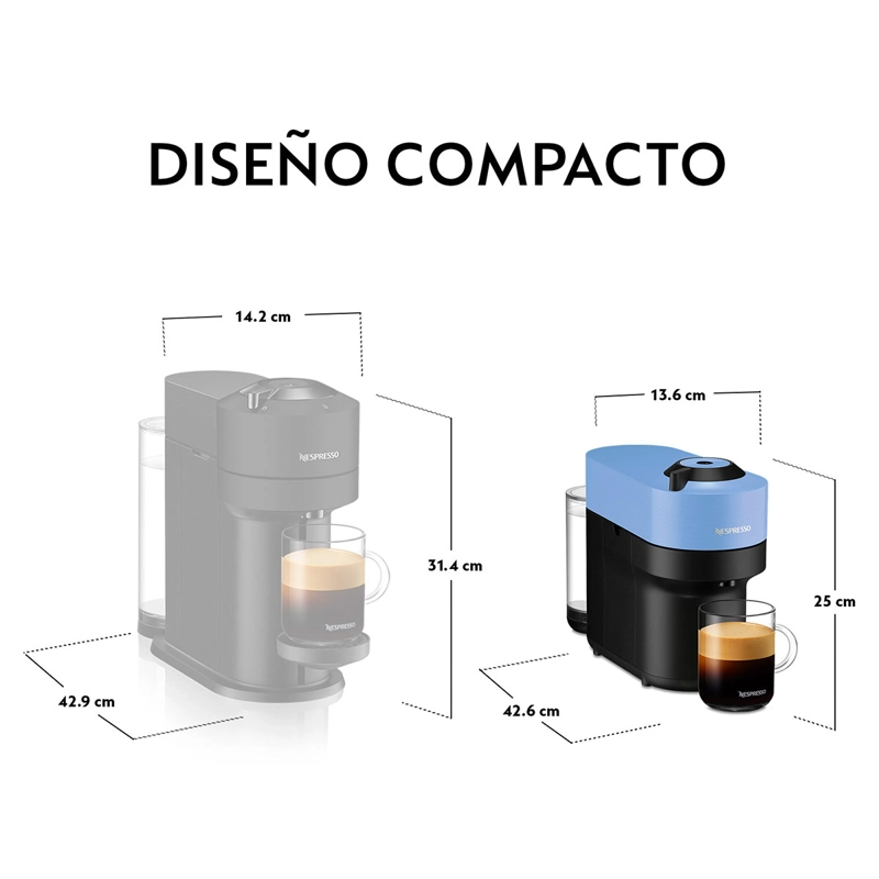 CAFETERA NESPRESSO CÁPSULA VERTUO POP AZUL - 6