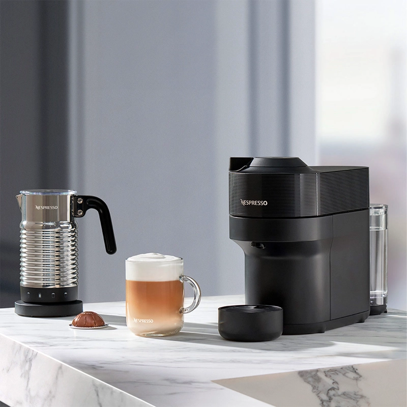 CAFETERA NESPRESSO CÁPSULA VERTUO POP NEGRO + ESPUMADOR DE LECHE AEROCCINO 3 - 6