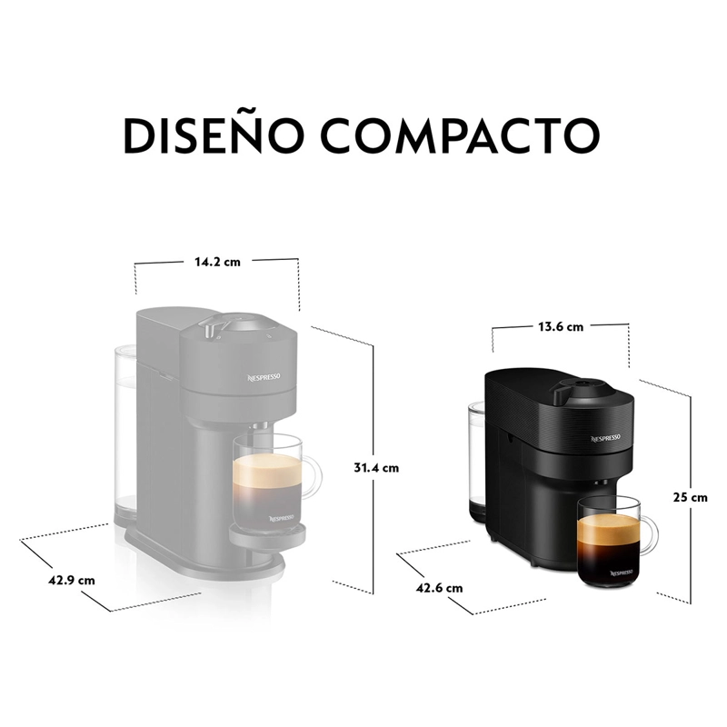 CAFETERA NESPRESSO CÁPSULA VERTUO POP NEGRO + ESPUMADOR DE LECHE AEROCCINO 3 - 7
