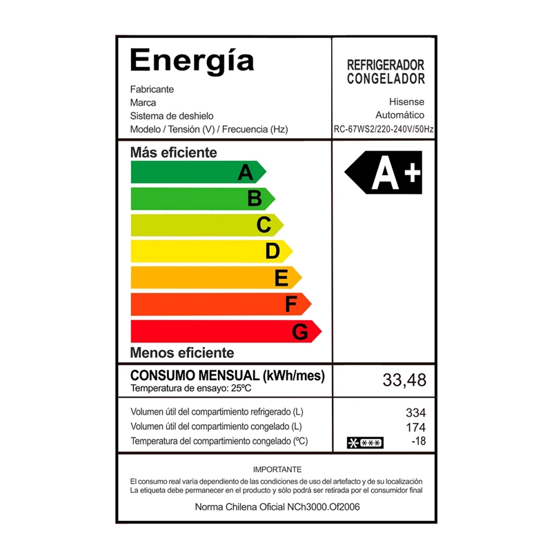 REFRIGERADOR SIDE BY SIDE HISENSE RC-67WS2 508L NO FROST PLATA - 12