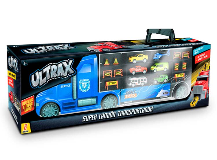 AUTO ESCALA ULTRA TOYS CAMIÓN TRANSPORTADOR DE AUTOS ULTRAX - 4
