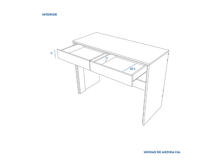 ESCRITORIO ROMA 2 CAJONES 120X80X45 OLMO BLANCO - 4