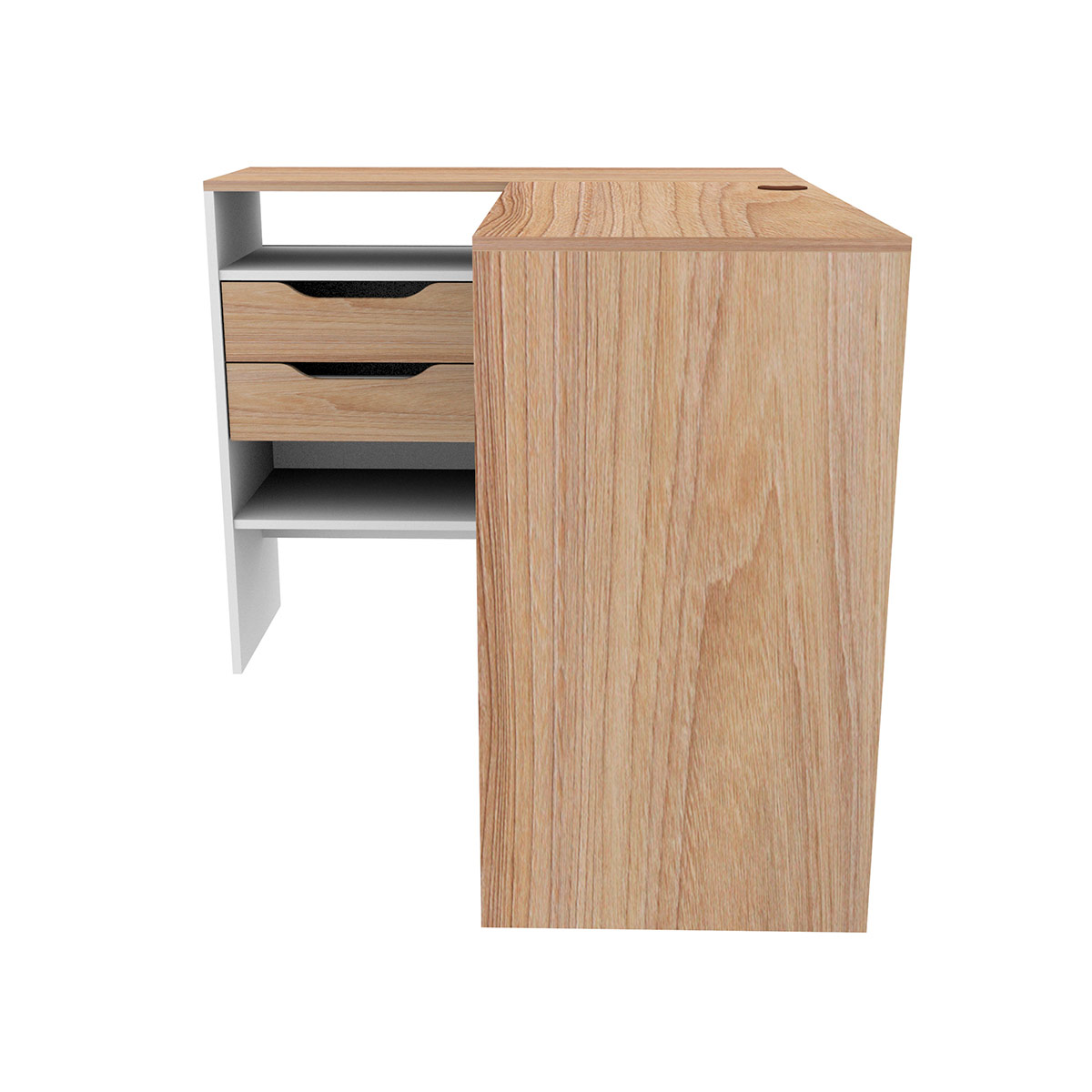 ESCRITORIO MILAN 2 CAJONES 91,5X80X115 BLANCO OLMO - 4