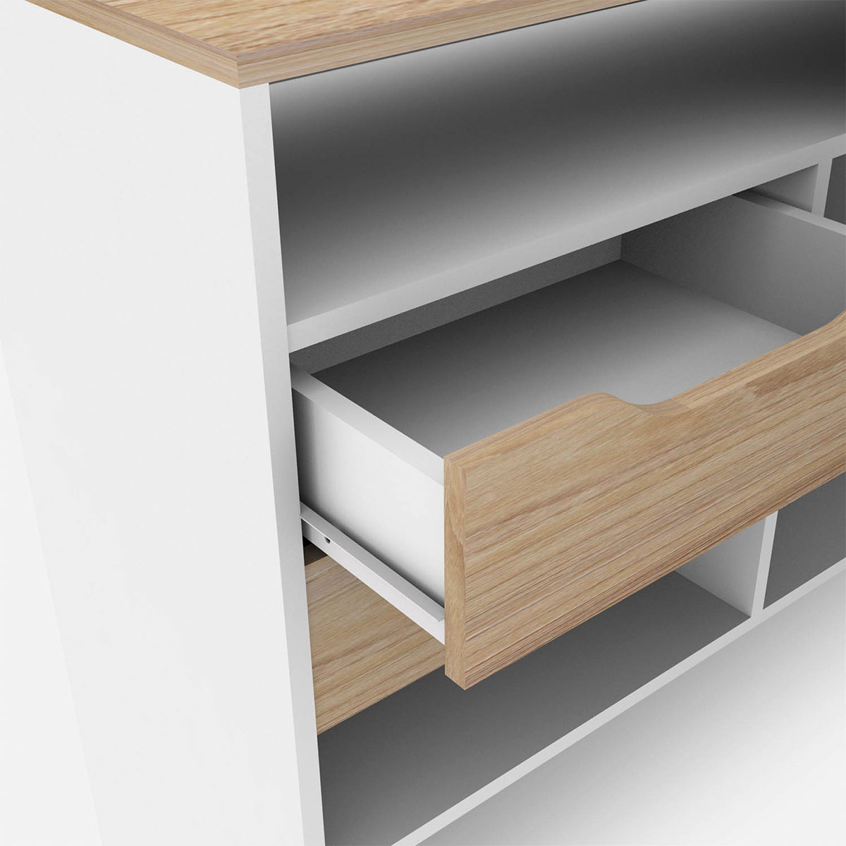 ESCRITORIO MILAN 2 CAJONES 91,5X80X115 BLANCO OLMO - 5
