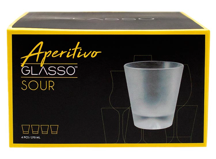 SET 4 VASOS GLASSO SOUR FROZEN VIDRIO TRANSPARENTE - 3