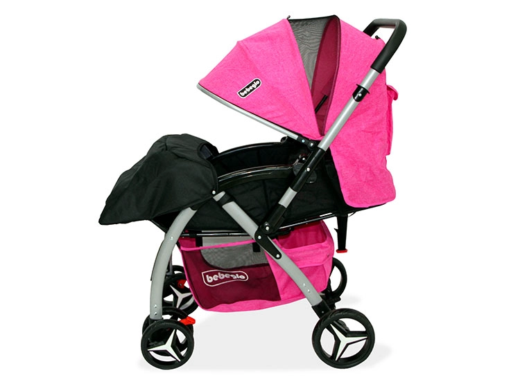COCHE PASEO CUNA BEBEGLO ATLAS MANILLAR REVERSIBLE FUCSIA - 3