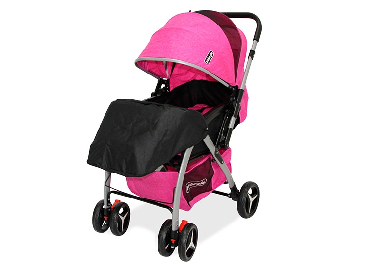 COCHE PASEO CUNA BEBEGLO ATLAS MANILLAR REVERSIBLE FUCSIA - 5