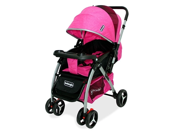 COCHE PASEO CUNA BEBEGLO ATLAS MANILLAR REVERSIBLE FUCSIA - 6