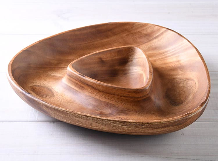 BANDEJA RIPLEY HOME TRIANGULO CHIP AND DIP ACACIA MADERA - 1