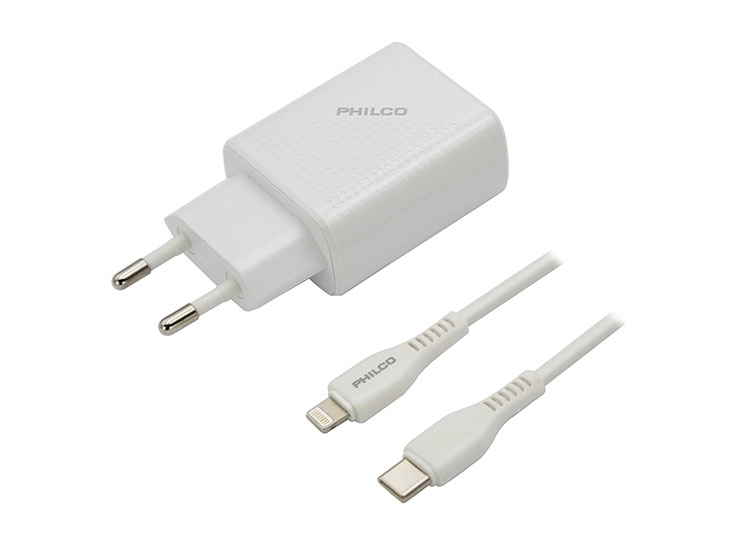CARGADOR CELULAR PHILCO 18 W RÁPIDO CABLE LIGHTNING PUERTO TIPO C - 4