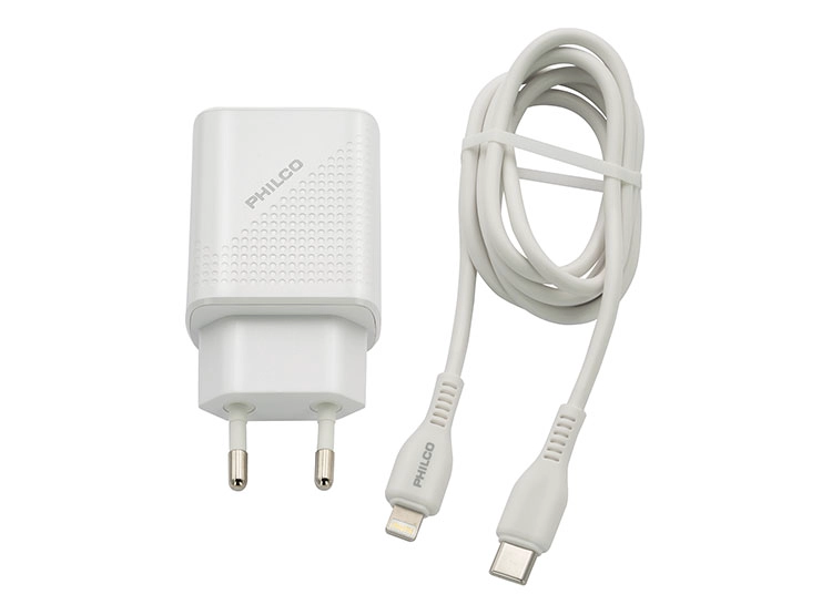 CARGADOR CELULAR PHILCO 18 W RÁPIDO CABLE LIGHTNING PUERTO TIPO C - 5