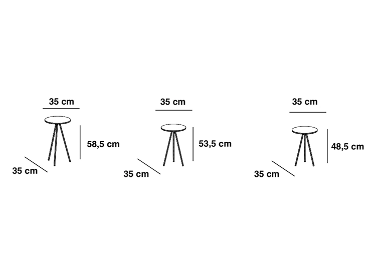 SET 3 MESAS DECOCASA SOL METAL 58.5 X 80 CM - 5