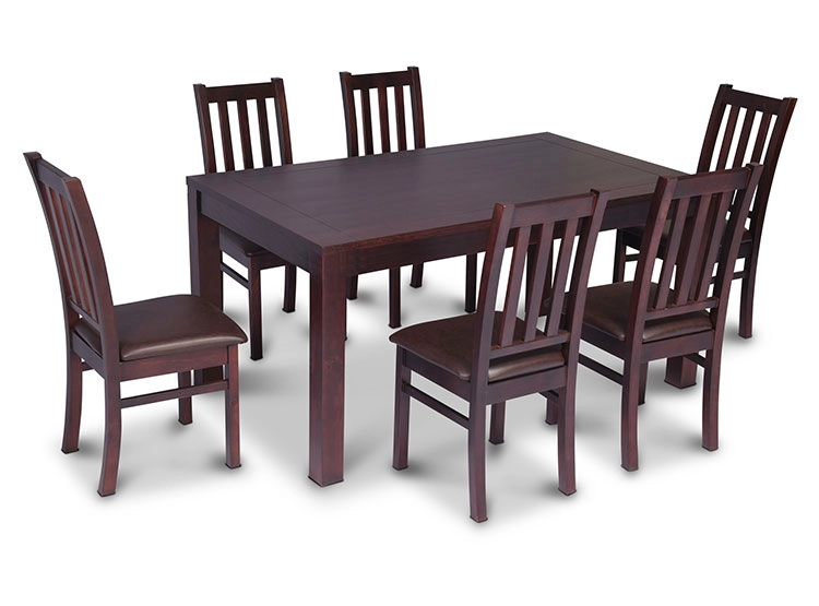 JUEGO DE COMEDOR CIC ÑUBLE PU 6 SILLAS CHOCOLATE - 1