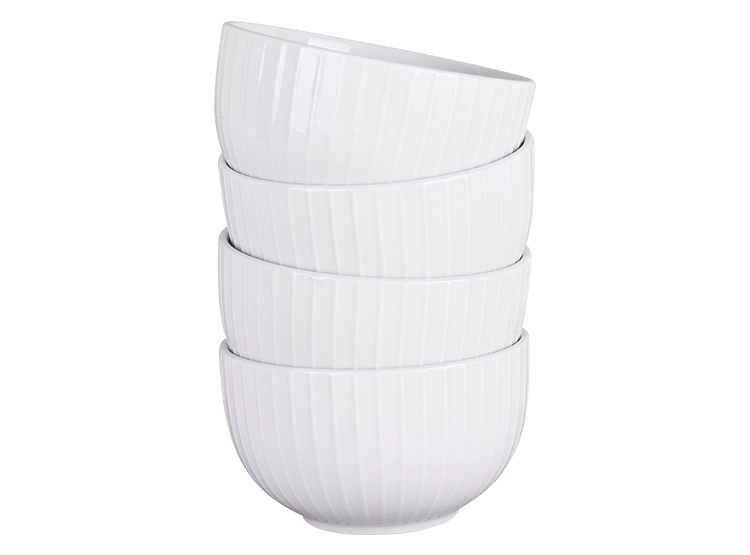 SET RIPLEY HOME LÍNEAS DULCERAS BLANCA CERÁMICA PORCELANA 4 PIEZAS - 1