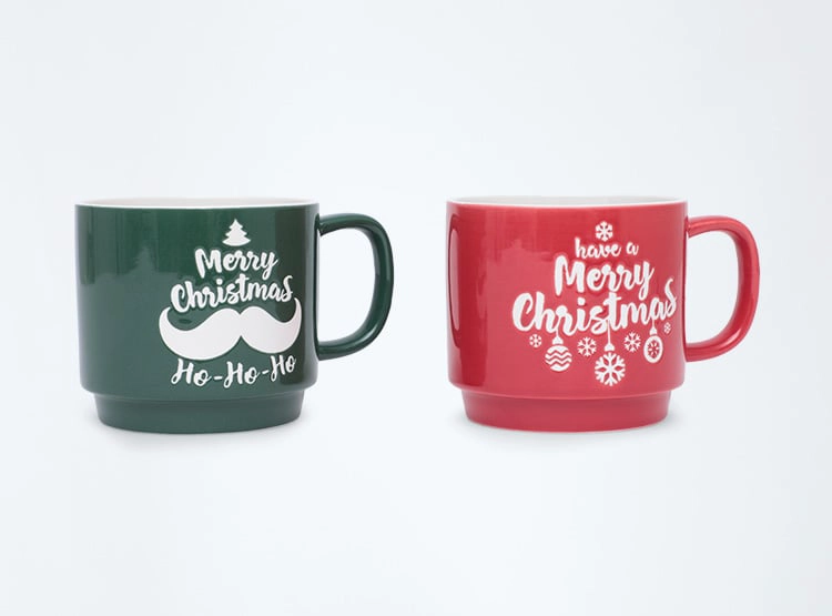 SET TAZAS RIPLEY HOME VERDE ROJO PORCELANA 2 PIEZAS - 1