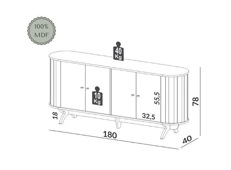 BUFFET DECOCASA TB296 - 2