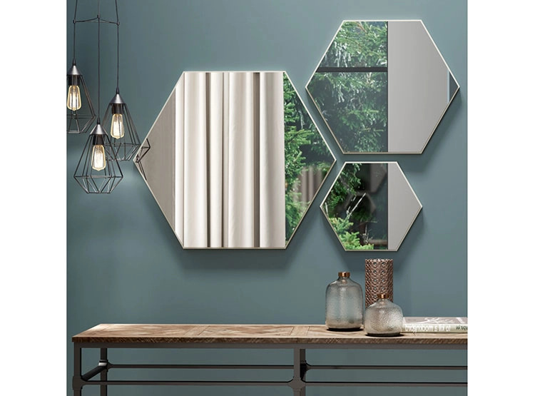 SET ESPEJOS DECOCASA HEXAGONOS X3 - 3