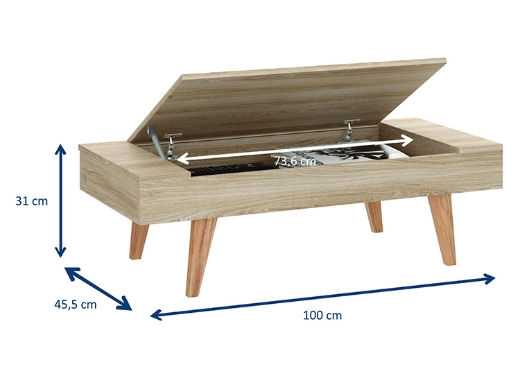 MESA DE CENTRO BE DESIGN LEAVES ALMACENAMIENTO NATURE BLANCO - 3