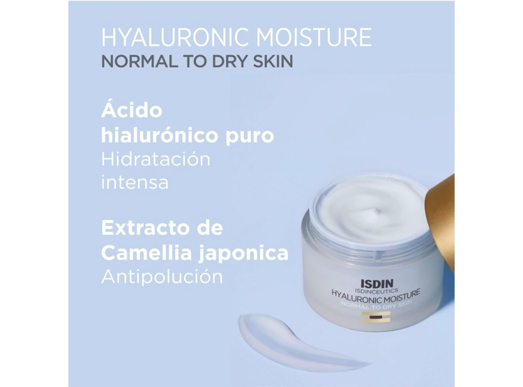 CREMA FACIAL ISDIN HIDRATANTE CEUTICS HYALURONIC MOISTURE PIEL NORMAL A SECA 50 GR - 4