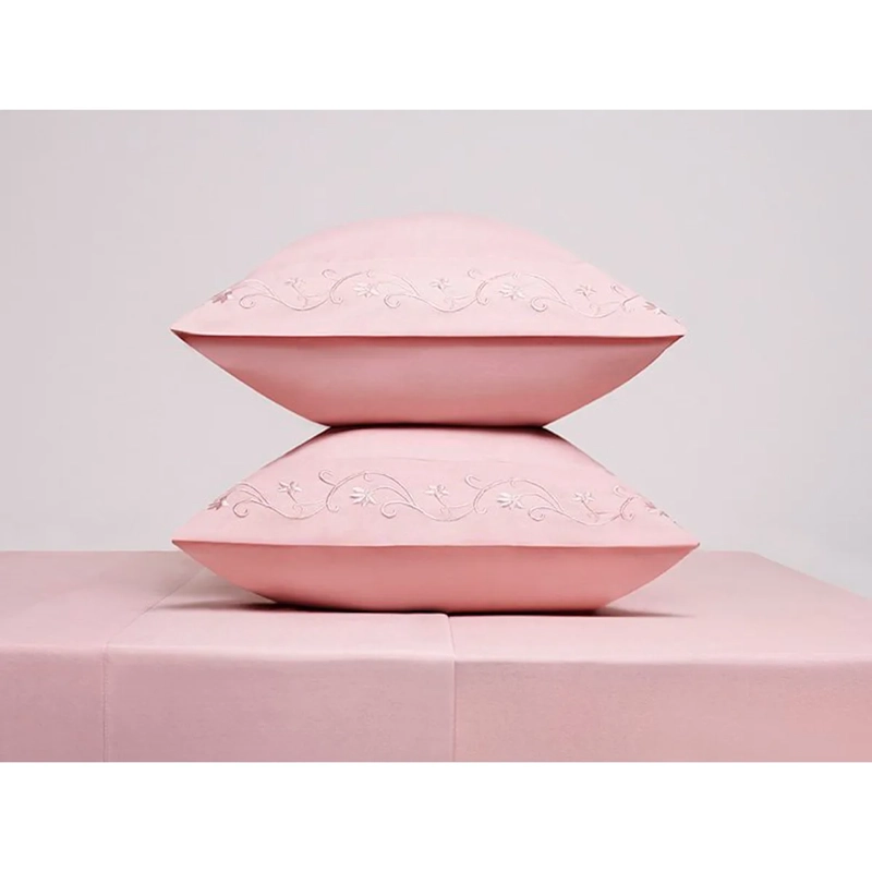JUEGO DE SÁBANAS RIPLEY HOME KING MICROFIBRA PALO ROSA BORDADO - 1