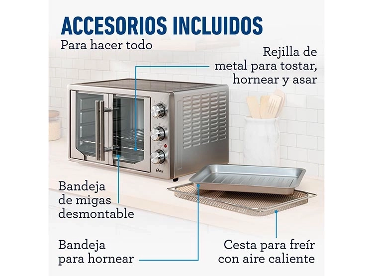 HORNO ELÉCTRICO OSTER 42 L TSSTTVFDMAFNS-052 CON FREIDORA DE AIRE ® PUERTAS ESTILO FRANCÉS - 9