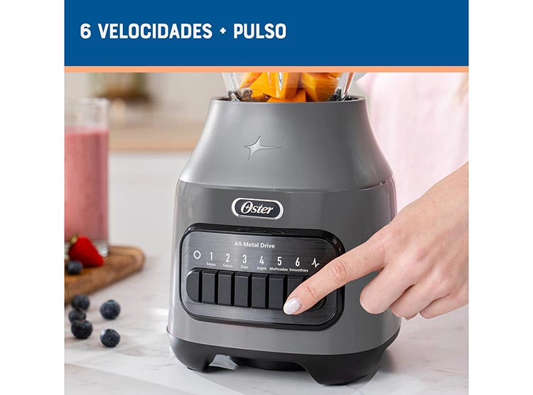 LICUADORA OSTER BLSTPEG-GPB 800W 1.5 L VASO VIDRIO 6 VELOCIDADES MÁS PULSO - 4