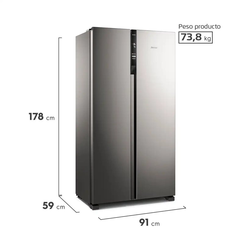 REFRIGERADOR SIDE BY SIDE FENSA SFX440 436L NO FROST ACERO - 3